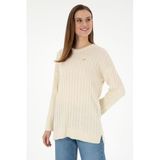 U.S. Polo Assn. Kadın Krem Kazak/triko 50297092-VR071, Beyaz, XS