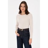U.S. Polo Assn. Kadın Krem Kazak/triko 50297095-VR071, Beyaz, XL