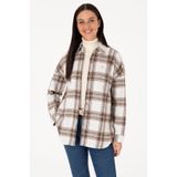 U.S. Polo Assn. Kadın Krem Uzun Kollu Oduncu Gömlek 50316698-VR027