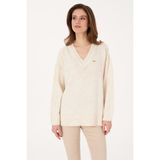 U.S. Polo Assn. Kadın Krem V Yaka Triko Hırka 50314833-VR071