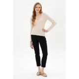 U.S. Polo Assn. Kadın Lacivert Carrot High Waist Fit Kanvas Pantolon 50316902-VR033