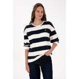 U.S. Polo Assn. Kadın Lacivert Çizgili Bisiklet Yaka Sweatshirt 50313563-VR033
