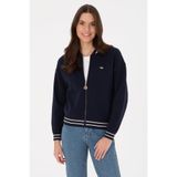 U.S. Polo Assn. Kadın Lacivert Fermuarlı Bisiklet Yaka Triko Hırka 50314650-VR033