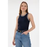 U.S. Polo Assn. Kadın Lacivert Kolsuz Bisiklet Yaka Tişört 50305857-vr033