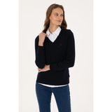U.S. Polo Assn. Kadın Lacivert V Yaka Basic Kazak 50313590-VR033 - XL