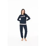U.s. Polo Assn. Kadın Lastikli Paça %100 Pamuklu Baskılı Rahat Pijama Takımı Lacivert - Lacivert - Arsno20h11t7-Flac