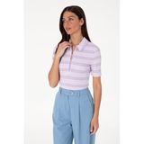 U.S. Polo Assn. Kadın Lila Tişört 50300774-VR034, Pembe, XL