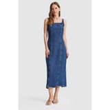 U.S. Polo Assn. Kadın Mavi Jean Elbise 50323895-DN0022 - Mid Blue - 36