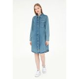 U.S. Polo Assn. Kadın Mavi Mini Boy Jean Elbise 50289334-DN0022 - 42