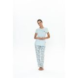 U.S. POLO ASSN. Kadın Mavi Pijama Takım-BELİRTİLMEMİŞ-4XL