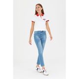 U.S. Polo Assn. Kadın Mavi Slim High Waist Fit Jean Pantolon 50270320-DN0022 - 46 - Mid Blue - Dropsuz