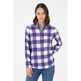 U.S. Polo Assn. Kadın Mor Gömlek Desenli 50291096-VR038 - 44 - Mor 00