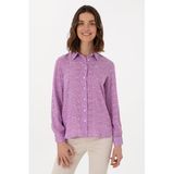 U.S. Polo Assn. Kadın Mor Gömlek Desenli 50306433-VR038