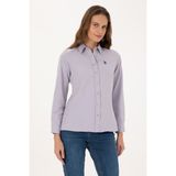 U.S. Polo Assn. Kadın Mor Uzun Kollu Basic Gömlek 50316711-VR245 - Lavanta - 38