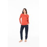 U.S. POLO ASSN. Kadın Pamuklu Lisanslı Pijama Takımı 20120-KİREMİT-S