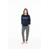 U.S. POLO ASSN. Kadın Pamuklu Lisanslı Pijama Takımı 20121-LACİVERT-2XL