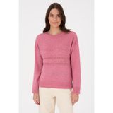 U.S. Polo Assn. Kadın Pembe Bisiklet Yaka Kazak 50309672-VR167 - Koyu Pembe - XL