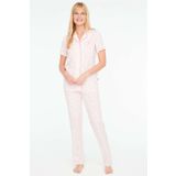 U.S. Polo Assn. - Kadın Pembe Boydan Patlı Pijama Takımı