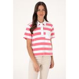 U.S. Polo Assn. Kadın Pembe Cepli Polo Yaka Tişört 50306713-VR167 - Koyu Pembe