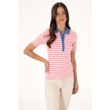 U.S. Polo Assn. Kadın Pembe Çizgili Polo Yaka Tişört 50306031-VR041 - XS