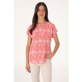 U.S. Polo Assn. Kadın Pembe Desenli Bisiklet Yaka Tişört 50305761-vr167
