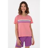 U.S. Polo Assn. Kadın Pembe Tişört 50308639-VR041, L