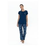 U.S. Polo Assn. Kadın Pijama Takımı, Kısa Kollu, Lacıvert, XL