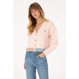 U.S. Polo Assn. Kadın Pudra Triko Hırka 50314717-VR042