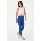 U.S. Polo Assn. Kadın Saks Mavisi Yüksek Bel Spor Tayt 50312978-VR045 - 2XL