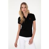 U.S. Polo Assn. Kadın Siyah Basic Polo Yaka Tişört 50300830-VR046