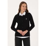 U.S. Polo Assn. Kadın Siyah Basic Triko Hırka 50313624-VR046 - Siyah-128 - M