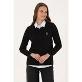 U.S. Polo Assn. Kadın Siyah Basic Triko Hırka 50313624-VR046
