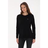 U.S. Polo Assn. Kadın Siyah Bisiklet Yaka Basic Kazak 50313579-VR046