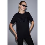 U.S. Polo Assn. Kadın Siyah Bisiklet Yaka Basic Tişört 50321690-VR046