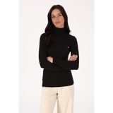 U.S. Polo Assn. Kadın Siyah Boğazlı Kazak 50307877-VR046 - Siyah-128