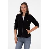 U.S. Polo Assn. Kadın Siyah Fermuarlı Dik Yaka Polar Sweatshirt 50316729-VR046