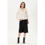 U.S. Polo Assn. Kadın Siyah Midi Boy Jean Etek 50295993-DN0027 - Black - 36