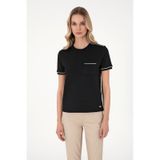 U.S. Polo Assn. Kadın Siyah Modal Karışımlı Bisiklet Yaka Tişört 50312942-vr046