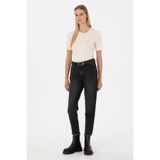 U.S. Polo Assn. Kadın Siyah Mom High Waist Fit Jean Pantolon 50316576-DN0027