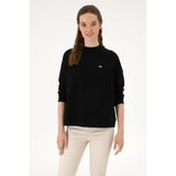 U.S. Polo Assn. Kadın Siyah Regular Bisiklet Yaka Basic Sweatshırt 50313610-VR046