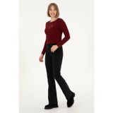 U.S. Polo Assn. Kadın Siyah Slim Flare Fit Jean Pantolon 50290901-DN0027