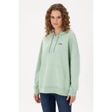 U.S. Polo Assn. Kadın Su Yeşili Kapüşonlu Basic Sweatshirt 50297324-vr048
