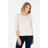 U.S. Polo Assn. Kadın Taş Melanj Basic Triko Hırka 50288996-VR225