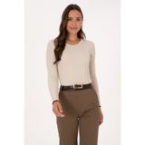 U.S. Polo Assn. Kadın Taş Melanj Bisiklet Yaka Kazak 50314780-VR225