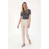U.S. Polo Assn. Kadın Taş Slim Flare Cropped Fit Kanvas Pantolon 50301156-vr049