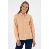 U.S. Polo Assn. Kadın Turuncu Uzun Kollu Basic Gömlek 50307726-VR202 - 36 - Kavun
