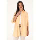 U.S. Polo Assn. Kadın Turuncu Uzun Kollu Tunik Gömlek 50306406-VR202 - Kavun - 44