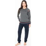 U.s. Polo Assn. Kadın Uzun Kollu Yuvarlak Yaka Dar Paça Pamuklu Kışlık Pijama Takımı S25118 - Antrasit - 2XL