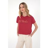 U.S. Polo Assn. Kadın Vişne Bisiklet Yaka Tişört 50299735-vr223
