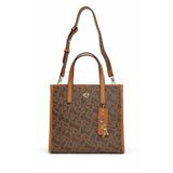U.S. Polo Assn. Kahve-Taba Kadın El ve Omuz Çantası, Monogram Desenli, Postacı Çantası